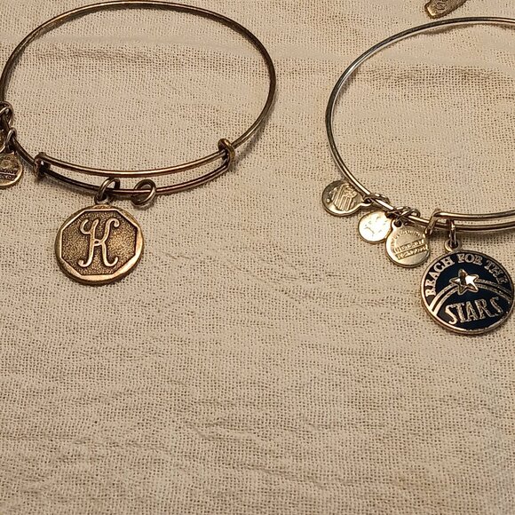 Alex and Ani lot of 9 bangle bracelets silver & brass tones + 1 Footnotes - Picture 6 of 16